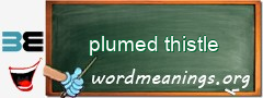 WordMeaning blackboard for plumed thistle